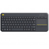 Klávesnice Logitech K400 Plus bezdrátová + Touchpad, USB, CZ, Černá