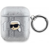 Karl Lagerfeld PU Embossed Karl Head Puzdro na AirPods 1/2 Silver KLA2PGKIPS