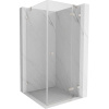 Mexen Lunar, pravostranný výklopný sprchový kút 90 x 90 cm, 8mm číre sklo, oceľový profil, 834-090-090-97-00-P