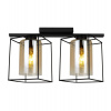 Light Home Stropné svietidlo Hella Cage, 2x medové sklenené tienidlo v kovovom ráme