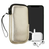 kwmobile Universal telefon Pouch Size XXL - 7 - Neoprene smartphone Pouch with Zip - Water-Repellent Mobile Pouzdro na telefon - Sleeve in Metalický zlatá