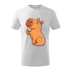 Kapybara s palcom hore - Tričko detské bavlnené - 158 cm/12 rokov ( Biela )