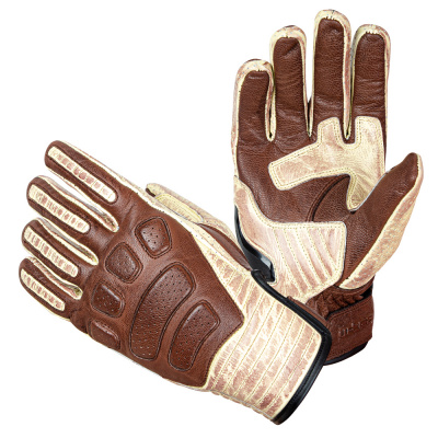 W-tec Kožené moto rukavice Retro Gloves (Velikost: 4XL, Barva: hnědo-béžová)