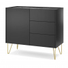 Piaski Komoda HARMONY KSZ97, čierny grafit/black royal marmur