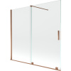 Mexen Velar, 2-krídlová posuvná vaňová zástena 170 x 150 cm, 8mm číre sklo, ružové zlato, 896-170-000-01-60
