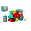 Teddies Lokomotíva bublifuk + náplň plast 18cm na batérie so zvukom so svetlom