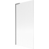Mexen Next L, 1-krídlová vaňová zástena 90 x 150 cm, 6mm sklo s rebrovým vzorom, grafitový profil, 895-090-000-03-09-66