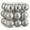 LAALU Súprava 27 ks ozdôb: Ozdoby guľaté strieborné mix 8 cm