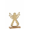 JOLIPA Zlatý kovový anjel na drevenej podstave