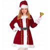 KOSTÝM PANI MIKULÁŠ ŠATY S OPASKOM A ČIAPKOU BORDÓ 140