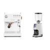 Ascaso Steel UNO PID, White&Wood + Eureka Atom Specialty 75, white