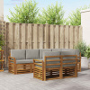 Rohová sofa sada s polštářem 7 pcs Přírodní a světle šedá 3374971