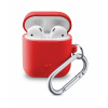 Ochranný kryt s karabínou Cellularline Bounce pre Apple AirPods 1 & 2, červený