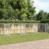 vidaXL Klietka pre psa s dvierkami šedá 12x2x1,5 m pozinkovaná oceľ - Sivá - 41617-183138