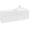 VILLEROY & BOCH Collaro závesná skrinka pod umývadlo na dosku (umývadlo vpravo), 4 zásuvky, 1600 x 500 x 548 mm, Glossy White, C07900DH