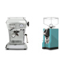 Ascaso Dream ONE, leštený hliník + Eureka Mignon Specialita, CR tiffany blue