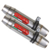 GPR Dvojitá koncovka výfuku Slip - on GPR DEEPTONE S.186.DE Brushed Stainless steel including removable db killers and link pipes