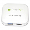 Techly IUSB3-HUB4-WH hub 5000 Mbit/s Biela (IUSB3-HUB4-WH)