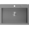 Mexen Elix granitový drez 1-komorový 700 x 500 mm, sivý, sifón chróm - 6526701005-71