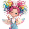 DTF transfer/nažehľovačka Farebná anjelka 2 Rozmer: do 14cm