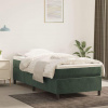 vidaXL Posteľný rám na boxspring tmavozelený 100x200 cm zamat