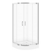 Cersanit S158-005 BASIC Štvrťkruhový sprchový kút 90x90x185cm, Chróm, Číre sklo S158-005
