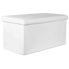 XXL skladací puf s gombíkmi - 80x40x40cm ekokoža biela 9999