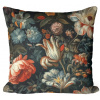 Soovi Home Obliečka na vankúš Baroque Bloom – bohatý kvetinový vzor v teplých farbách na tmavom podklade Veľkosť: 45x45 mikrovlákno