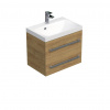 Swiss aqua technologies Koupelnová skříňka s chromovými úchyty a umyvadlem SAT Cube Way 60x53x40 cm dub Hickory mat CUBE260ZDH