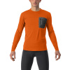 Castelli Unlimited Merino LS, Orange Veľkosť: L Pánske tričko s dlhým rukávom určené pre gravel a traily