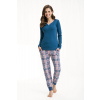 Dámske pyžamo Luna 429 s patentom modrá 2XL Modrá