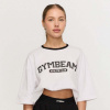 Dámske tričko Oversized Varsity White - GymBeam Veľkosť: XL 116182-5-XL