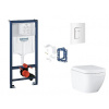 Grohe Rapid SL - Set predstenovej inštalácie, klozetu, dosky SoftClose, tlačidla Skate Cosmopolitan a súpravy na vhadzovanie tabliet, Triple Vortex, alpská biela SANI11BB3148