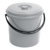 Šedé plastové vedro s vekom 16 l CURVER