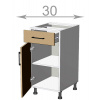 Casarredo Dolná skrinka so šuplíkom š.40, v.82, Modena LDD11S4082, biela/biely mat