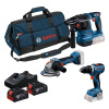 BOSCH Sada AKU náradia (GSR 18V-65 + GBH 18V-22 + GWS 18V-8, 2x GBA 18V 4.0Ah, GAL 18V-4, M-BAG, škatuľa) 0615A50094