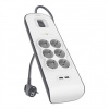 Belkin přepěťová ochrana BSV604 - 6-zásuvka, 2xUSB/2.4A, 2m BSV604ca2M