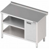 Přístěnný stůl se skříňkou s křídlovými dveřmi po pravé straně a dvěmi policemi 1900x700x850 mm | STALGAST, 980537190 inox