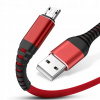 Kábel Zakupoholik USB - microUSB typ B 2 m červený