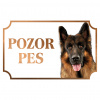 Nemecký ovčiak - Kovová tabuľka POZOR PES