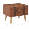 vidaXL Taburetka s úložným priestorom, svetlohnedá 40 cm, umelá koža - Hnedá - 147077-261411
