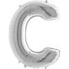Nafukovací balónik písmeno C strieborné 102 cm - Grabo