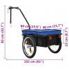 vidaXL Príves na bicykel/ručný vozík 155x60x83 cm, oceľ, modrý - Čierna - 49569-4775