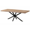Bighome - Jedálenský stôl mango 180x90x76 béžový lakovaný / krížový rám antracit matný METALL 5