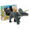 Velký pohyblivý dinosaurus Triceratops – šedý, se světelnými a zvukovými efekty