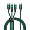 Baseus CAMLT-SC06 Rapid 3in1 USB Type C - USB Type C / Lightning / Micro USB 20 W, 1,5m, zelený