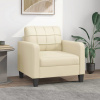vidaXL Kreslo krémové 60 cm umelá koža - Krémová - 74839-29447