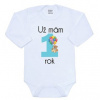 Body s potiskem New Baby Už mám rok modré