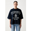 Tommy Hilfiger oversize tričko dámske bavlnené WW0WW50940 tmavomodrá S