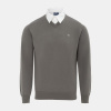 Giorgio Mock V Neck Knitted Sweater Men Slate X Large